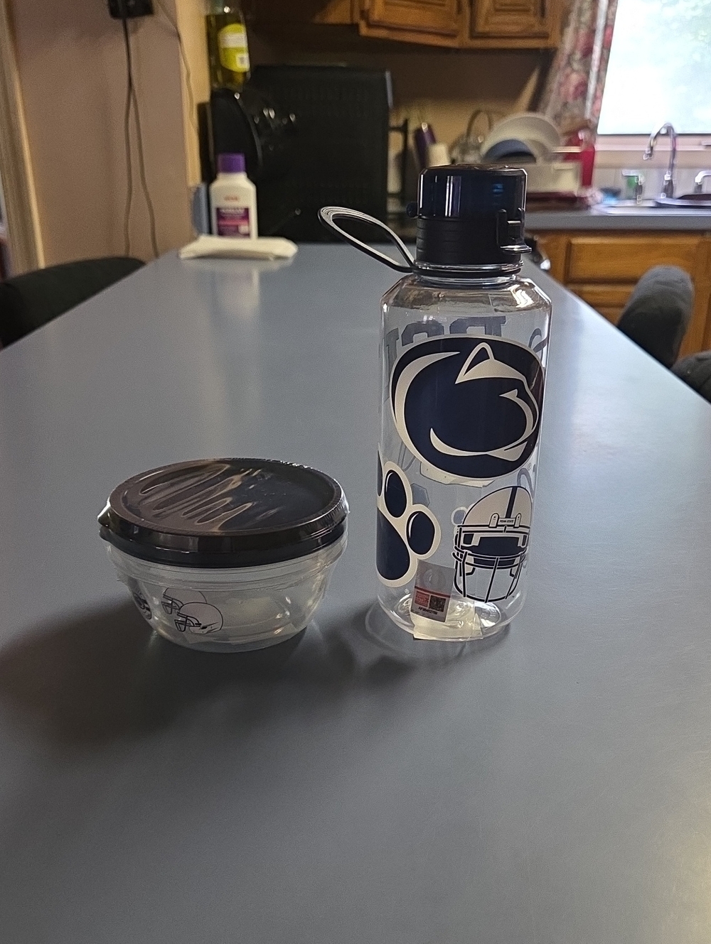 Penn State Nittany Lions Clear Water Bottle & Snack Container Set - Navy Accents